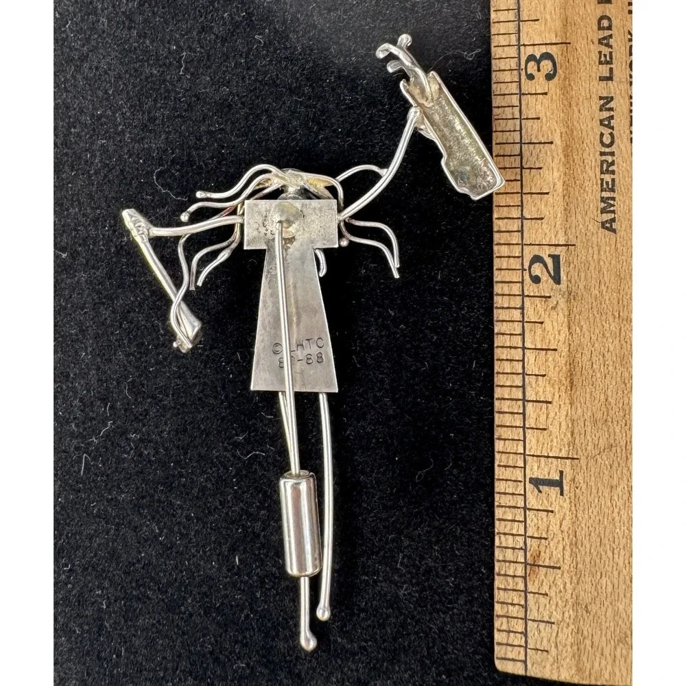 Jeff Storey LHTC 87-88 Sterling Silver Golfer Golf Brooch Pin 5.50g